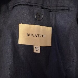 Bugatchi Navy Linen 2 button blazer jacket size 40 NWT Neiman Marcus